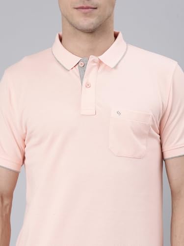 Image of Classic Polo Mens Cotton Blended Solid Half Sleeve Regular Fit Polo Neck T-Shirt