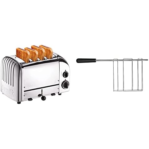 Dualit Classic NewGen Toaster, 4-Slice, Chrome and Dualit 00499 Sandwich Cage Cover