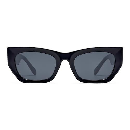 SOJOS Trendy Rectangle Cateye Sunglasses Womens Mens UV400 Fashion Chic Chunky Shades SJ2296