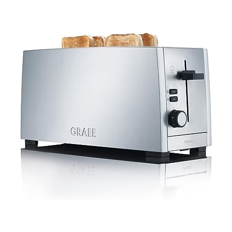 Graef 4 Slice Stainless Steel Toaster with Bun Attachment Cover