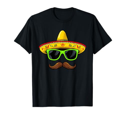 Sombrero Face, Cinco De Mayo Boys Kids, Fiesta Mexicana Camiseta