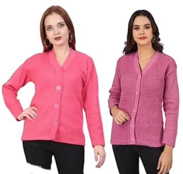 Mohan Traders' Winter Soft Knit Solid Full Sleeves Button Down Woolen Pullover for Women_CMB_144-picture-19