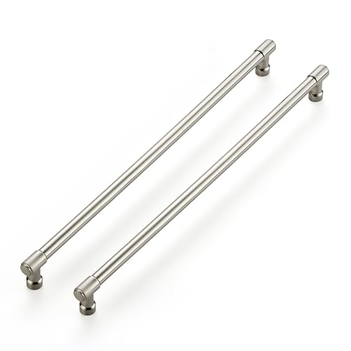 Image of Ravinte 2 Pack 12-3 /5 Inch Hole Center Solid Kitchen Cabinet Handles Brushed Nickel Dresser Pulls Cabinet Drawer Pulls for Kitchen Cupboard Hardware