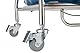 APS Tret-Beutelhalter, handkontaktloser Mülleimer mit Trittmechanismus, Trittmülleimer mit 2 Lenkrollen, geeignet für Müllbeutel bis 120 Liter, BxTxH: 59 x 43 x 96 cm, Edelstahl