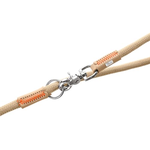 HUNTER Verstellbare Hundeführleine Malia, Farbe: weinrot/Dunkelbraun, geschmeidiges Tau & Robustes Leder, 3-Fach verstellbar, leicht, strapazierfähig, moderner Look, Made in Germany, Größe: 10/200