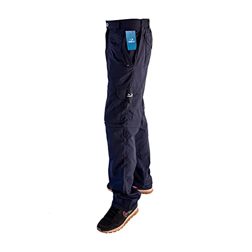 Calça Esportiva Vira Bermuda Presa Viva UV50+ Azul Marinho Pesca Trilha Turismo Cor:Azul Marinho;Tam