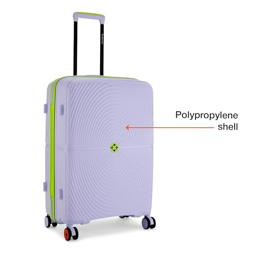 Image of Nasher Miles Bali Hard-Sided Polypropylene Check-in Luggage 24 inch | 65cm | 8 Wheels Medium Trolley Bag for Travel | Suitcase (Grey)