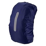 M METERXITY Funda impermeable para mochila, 55L-65L, funda impermeable para mochila con una correa reflectante vertical para senderismo, ciclismo, camping, viajes al aire libre [azul viejo]