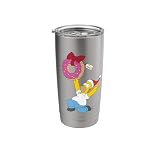 The Simpsons Holiday Homer Simpson Donut Christmas Present Stainless Steel Insulated Tumbler