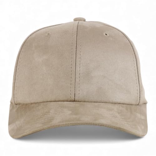 Image of Trendy Apparel Shop Plain Faux Suede Leather Adjustable Structured Baseball Cap