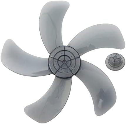 dPois Plastic Fan Blade Leaves Universal Household Standing Pedestal Fan Table Fanner Replacement Part with Nut Cover Type L 15 Inch