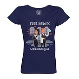 Rundhals-T-Shirt aus Bio-Baumwolle für Damen True Heroes - Kellner Restaurant Arbeit Helden