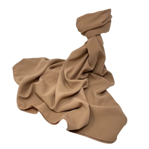 Medina Silk Hijab Damen-Kopftuch, fest und glatt, Peanut Cover