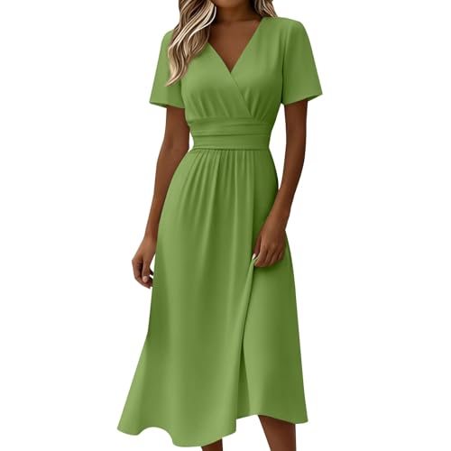 Robe d'été manches courtes style tunique italienne unie et élégante