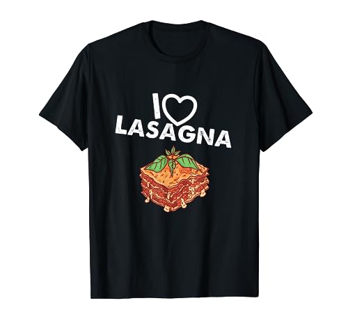 T-shirt divertente con scritta "I love Lasagna" Maglietta