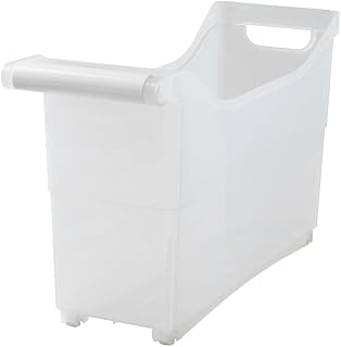 The Lakeside Collection Storage Bin with Handle and Rolling Wheels for Kitchen Organization Plastic - White