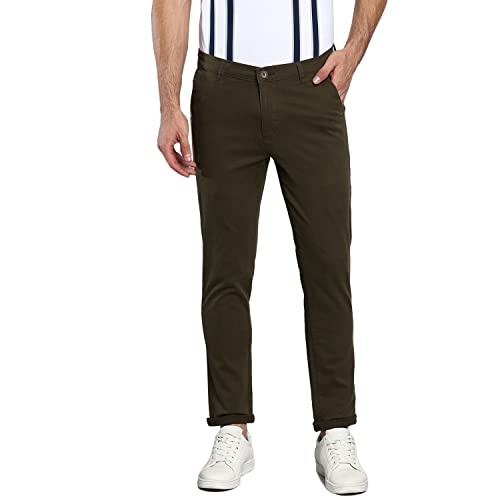 Aachall Men's Regular Casual Pants - Olive(32)