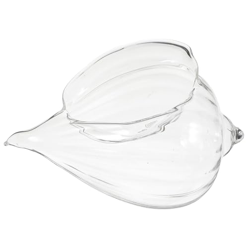 Beavorty Cuenco de Caracola de Vidrio Transparente para Postres, Tazón Multifuncional para Ensaladas y Yogur, Recipiente Decorativo para Servir en Casa, 1 Unidad
