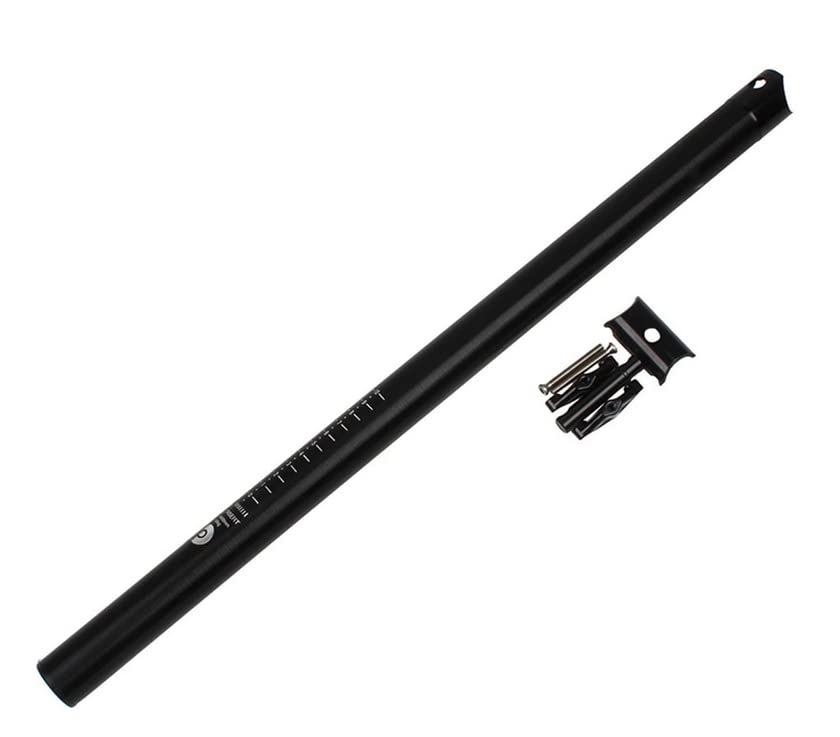 Extended Lightweight Seatpost + Clip for BROMPTON (130g lighter) BLACK