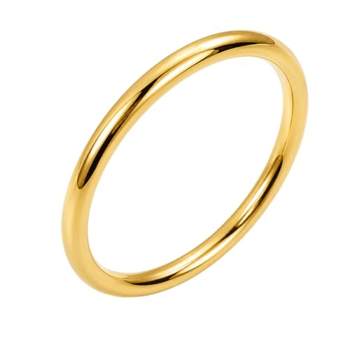 Bague Anneau Fin en Plaqué Or 18 Carats - Alliance Fine Mixte 1.8mm Homme et Femme - Bijou Intemporel Épuré Poinçonné - Idée Cadeau Anniversaire Mariage...