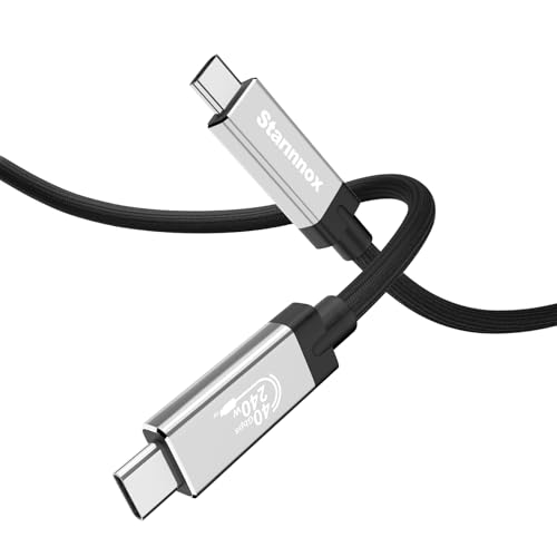 Starinnox 10Ft USB4 Thunderbolt 4 Cable [USB-IF Certified] - 40Gbps Data Transfer, 8K HD Display, 240W Fast Charging, Compatible with Thunderbolt 3/4, USB-C Devices (3m)