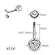 PSOWQ 1 Stück G23 Titan Antiallergie Bauchnabelpiercing Chirurgenstahl Silber,14G Banane Bauchnabelpiercing, Bauchnabelpiercing Lang 10 mm Nabelpiercing Belly Piercing Körperschmuck