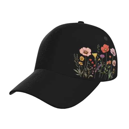 Gorra de béisbol floral unisex ajustable miniatura 1