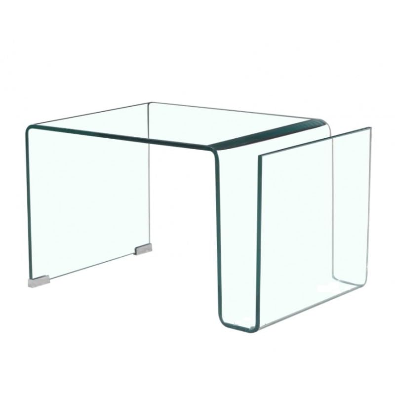 Grupo SDM Mesa VITRE (SU), Baja, Cristal Curvado Transparente, 42 x 38 cms.