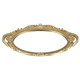 VALICLUD Vintage Espejo Bandeja Oval Retro Dorado Espejo Espejo Bandeja Cómoda Organizador Bandeja Joyería Trinket Bandeja Joyería Tenedor Pulsera Placa para Anillos de Joyería