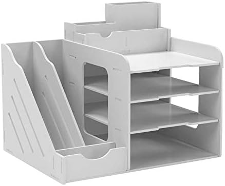 Amazon Co Jp 本立て デスク上置き棚 卓上収納ボックス オフェス収納 40 31 25cm 卓上収納ケース ペン立て 小物入れ 仕切り デスク収納ラック 事務用品 卓上収納 文房具 オフィス用品