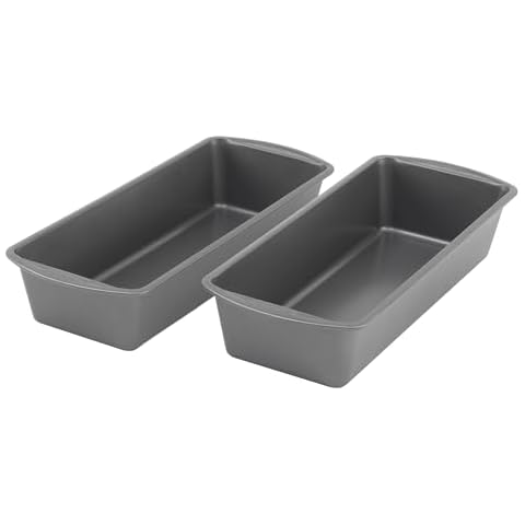 Good Cook Set of 2 13'' x 5'' Nonstick Steel Bread Loaf Pans Cover