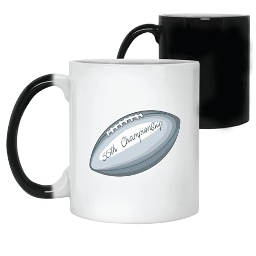 55th ship Football Gift for Sports Fans Gray Football with Quote 11oz 15oz Color Changing Mug