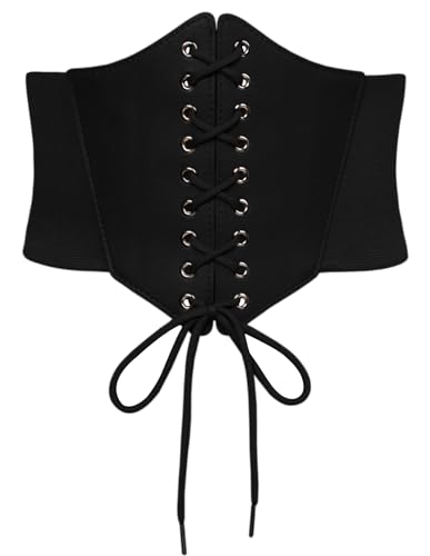 Ceinture large élastique Scarlet Darkness pour femme ajustée noire