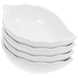 Luxshiny 4 Stück Gewürzplatte und Schüssel Gewürzschale Dipschalen aus Keramik Sojasaucengericht Vorspeisenteller Salat-Sojasauce-Tablett Essigtauchhalter Sauce Tassen Salatschüssel Weiß