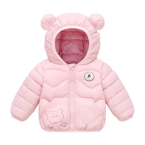 Baby Kinder Winterjacke Mantel mit Kapuze Jacke Warm Baby Niedlich Plüsch Bärenohren Jungen Mädchen Baumwolljacke Baby Mädchen Winterjacke Jungen Wintermantel Kinder Steppjacke Süße Jacke/Kinder