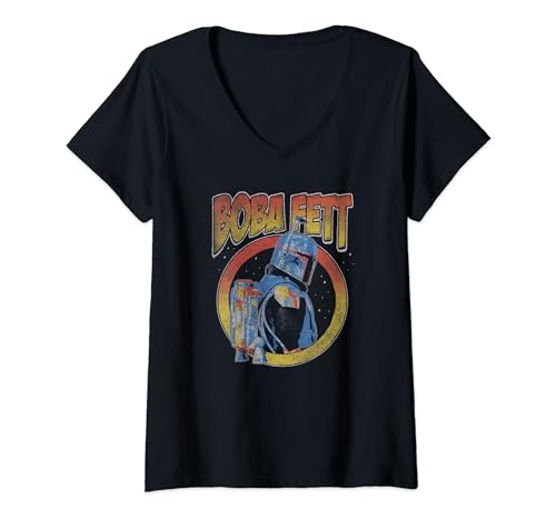 T-shirt Star Wars Boba Fett fini les vêtements geek sans forme grâce au col V
