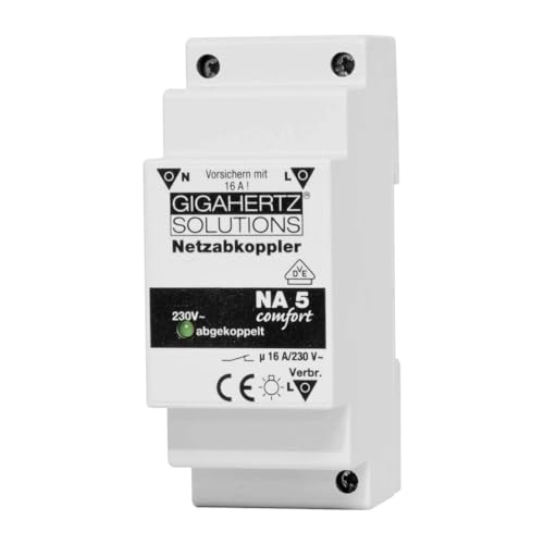 Gigahertz Solutions NA5 Comfort Netzabkoppler | Netzfreischalter für Elektrosensible | VDE-Geprüft für optimale Sicherheit und Elektrosmog-Reduzierung | 230 V/AC 16A 2300W Restwelligkeit