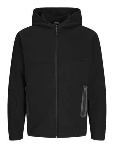 JACK & JONES Mens Jcofusion Zip Hood Noos Sweatshirt, Black, XS UK
