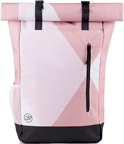 Forrider Rolltop Rucksack - Der Rucksack, der kann was du willst, Verstecktes Laptopfach | für Uni, Sport, Arbeit oder Freizeit, Rosé, 30L Cover