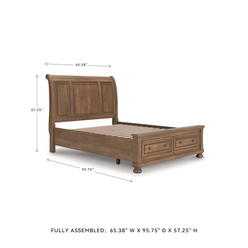 Image of Signature Design by Ashley Queen Storage Sleigh Bed, Brown, Glarrison
