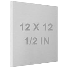 6061 T651 Aluminum Sheet Metal 12 x 12 x 1/2Inch 12.7MM Flat Plain Thickened Aluminum Plate Covered with Protective Film, Heat Treatable Rectangle 0.50" Thick Aluminum Metal Plate for Industrial