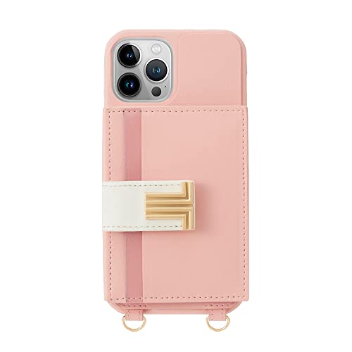 LANVIN en Bleu WRAP CASE POCKET MONOGRAM WITH NECK STRAP �l�b�N�X�g���b�v�t �X�}�z�P�[�X iPhone13Pro �p�P�[�X [ Smoky Pink ]