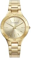 Viceroy Reloj Analógico para Mujer de Acero en Tono Dorado - Movimiento de Cuarzo - Esfera con Circonitas - Tres Agujas - Colección Chic