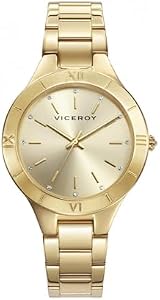 Viceroy Reloj Analógico para Mujer de Acero en Tono Dorado - Movimiento de Cuarzo - Esfera con Circonitas - Tres Agujas - Colección Chic