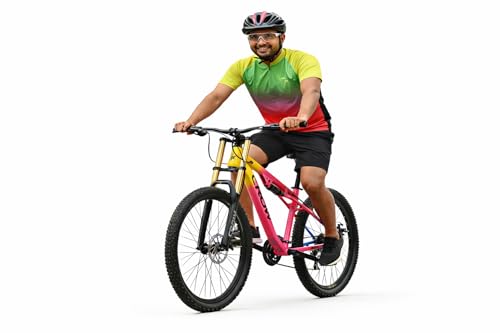 Image of CROW - Rookie 8 Speed | 26 inch Mountain Bicycle for Men with Down Hill Suspension Fork | Jak Dual disc Brakes | 8 Speed Gear Cycle for Boys with 5 to 5.4FT