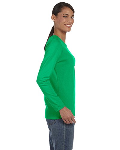 Gildan womens Heavy Cotton 5.3 oz. Missy Fit Long-Sleeve T-Shirt(G540L)-IRISH GREEN-L
