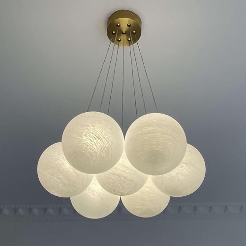 Suspension design en verre dépoli et structure dorée style moderne chic - 2