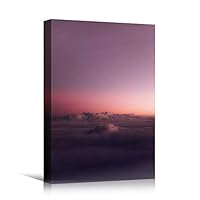 Canvas Wall Art Purple Gradient Sunset I Coastal Multicolor Photography Relax/Calm Romantics Sunset - 12x18 inches