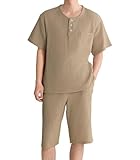 [Sumolux] パジャマ メンズ 夏 半袖 綿100 ガーゼ ルームウェア 上下 セット 涼しい 吸汗 通気 肌に優しい 父の日 寝間着 部屋着