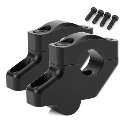 1ペア オートバイハンドルバーライザーバーマウントハンドルクランプ ユニバーサルオートバイ1-1/8インチ28mmハンドルバー用 ハンドルバーライザー(Black)